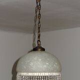 Vintage suspension in half shell speckled with pearls