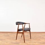 Mid-Century Danish Teak & Leather Armchair by Th. Harlev for Farstrup Møbler, 1950s