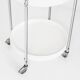 Vintage side table on casters. Chrome-plated iron and plastic. France, 1970s
