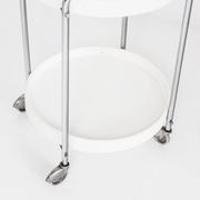 Table d'appoint vintage à roulettes. Fer chromé et plastique. France, 1970s