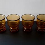 4 Cups/ amber glasses
