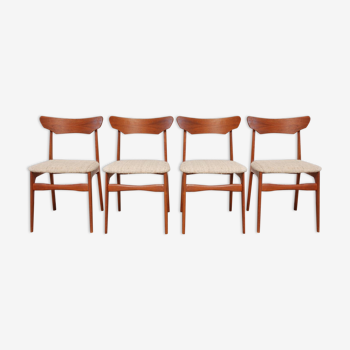 Set of teak and oak chairs by Schiønning & Elgaard 1960