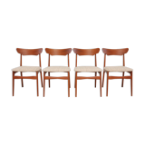 Set of teak and oak chairs by Schiønning & Elgaard 1960