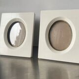 Pair vintage bakelite frames 14.5 cm x 12.5 cm glass 8.5 cm x  6 cm