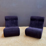 Pair of brown corduroy armchairs
