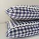 Set of 2 vintage cushions, blue gingham