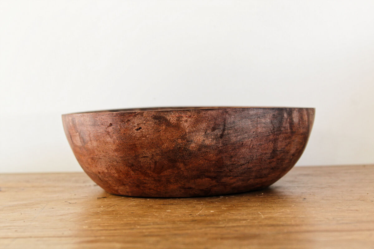 Raw wooden salad bowl