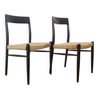Paire de chaises scandinaves en cordage tressé