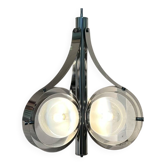 Lustre vintage Space Age chromée et verre années 70