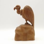 Unusual Pair of Vintage Hand-Carved Vulture on a Rock Wooden Bookends