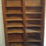 Double oak curtained filing cabinet