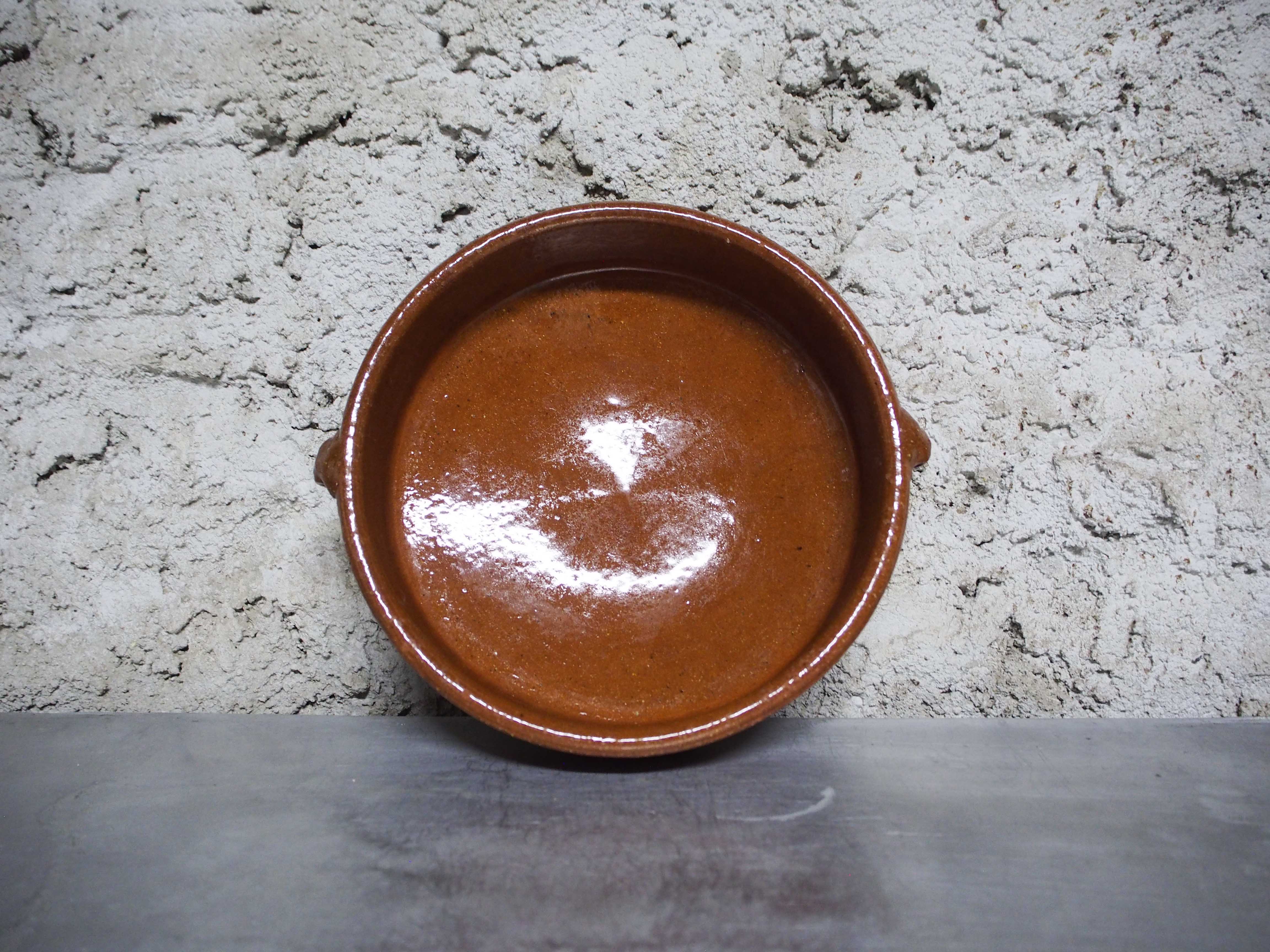 Dish 2/4 people in glazed terracotta