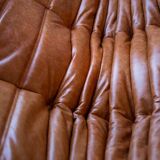 Ensemble de canapés Togo 2 et 3 places en cuir, attribués à Michel Ducaroy pour Ligne Roset