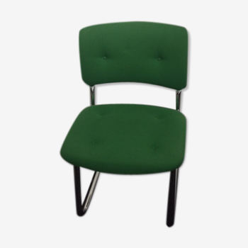 Chaise strafor années seventies avec tissu vert