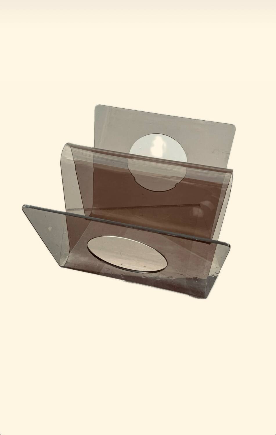 Design magazine rack in Plexiglass by Michel Dumas