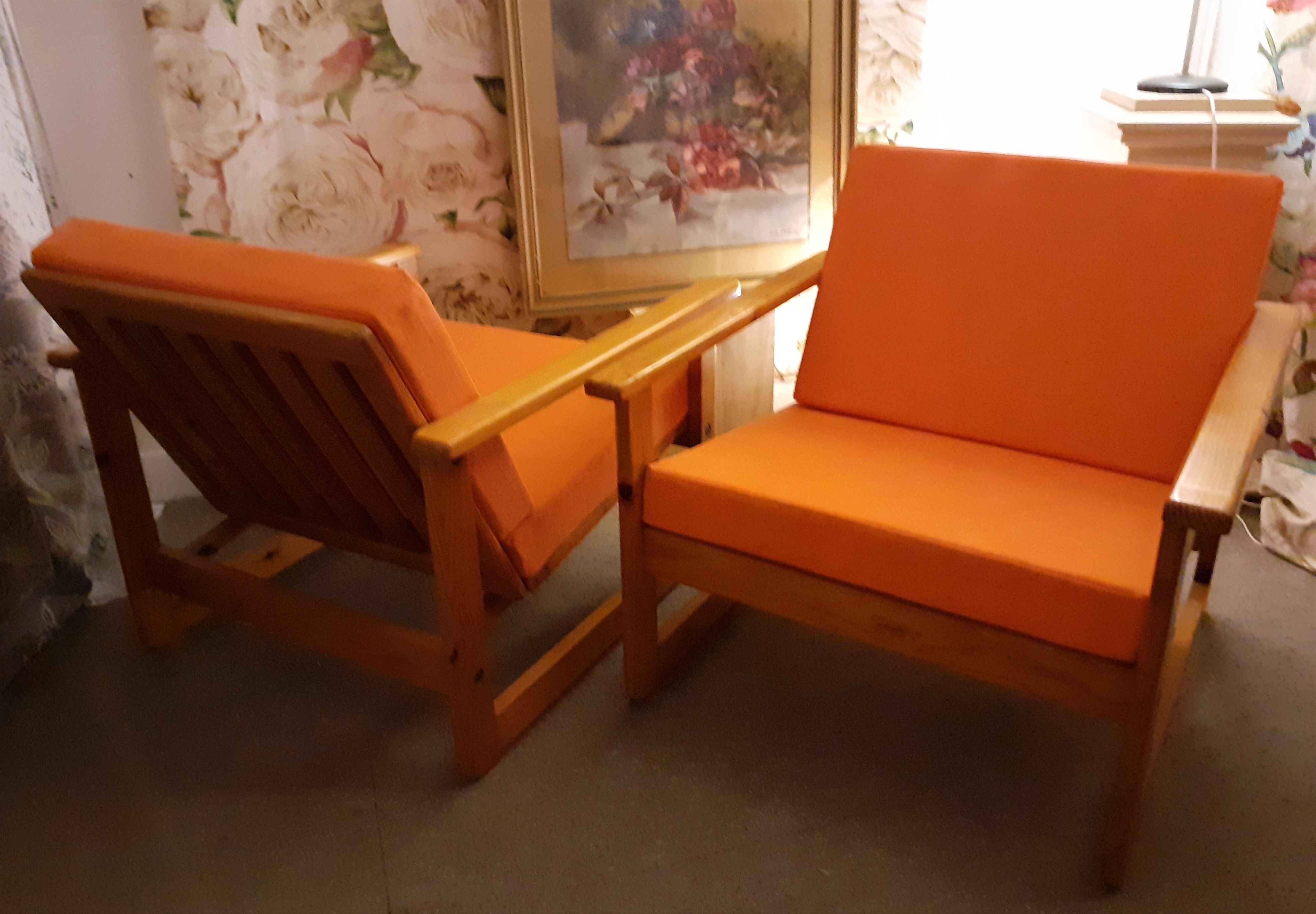 Pair of cubic armchairs