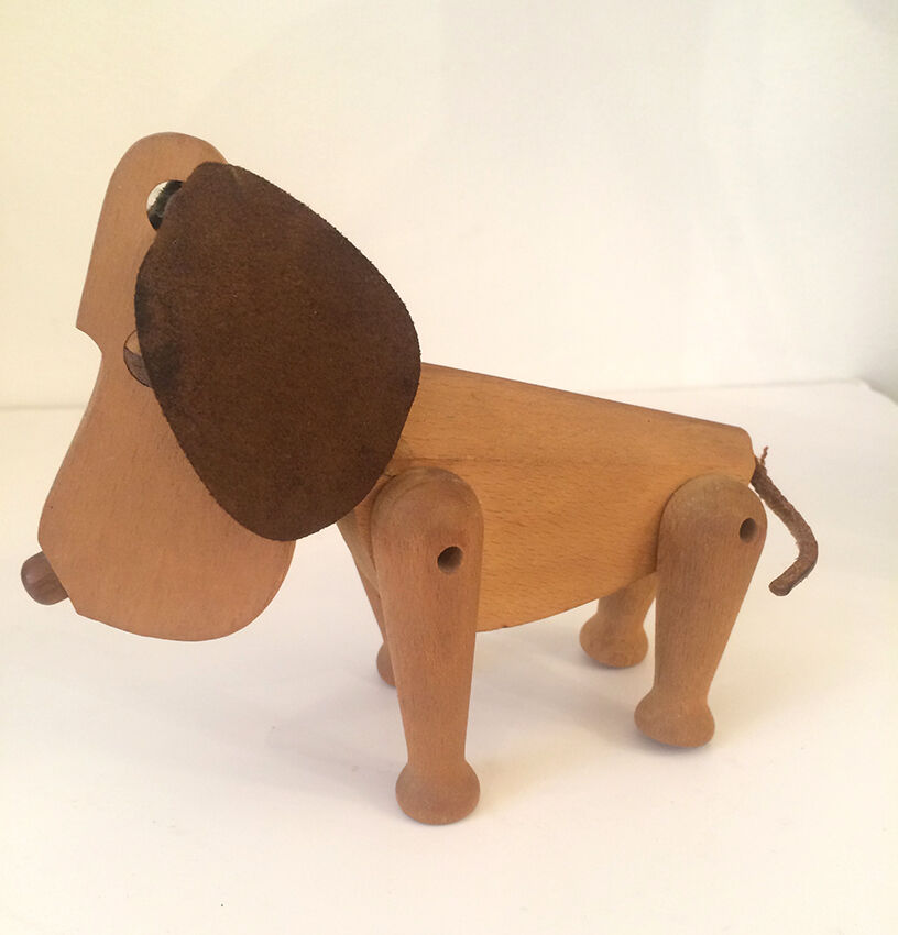 Wooden dog Oscar by Hans Bolling, 1953
