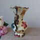 Vintage vase from Belgium signed – 1950s ceramic, decorated with coloured leaves.