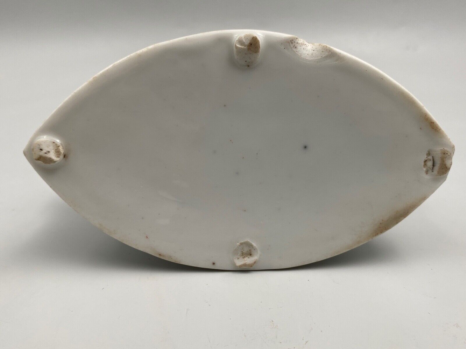 Inkwell late eighteenth early nineteenth white porcelain antique decoration