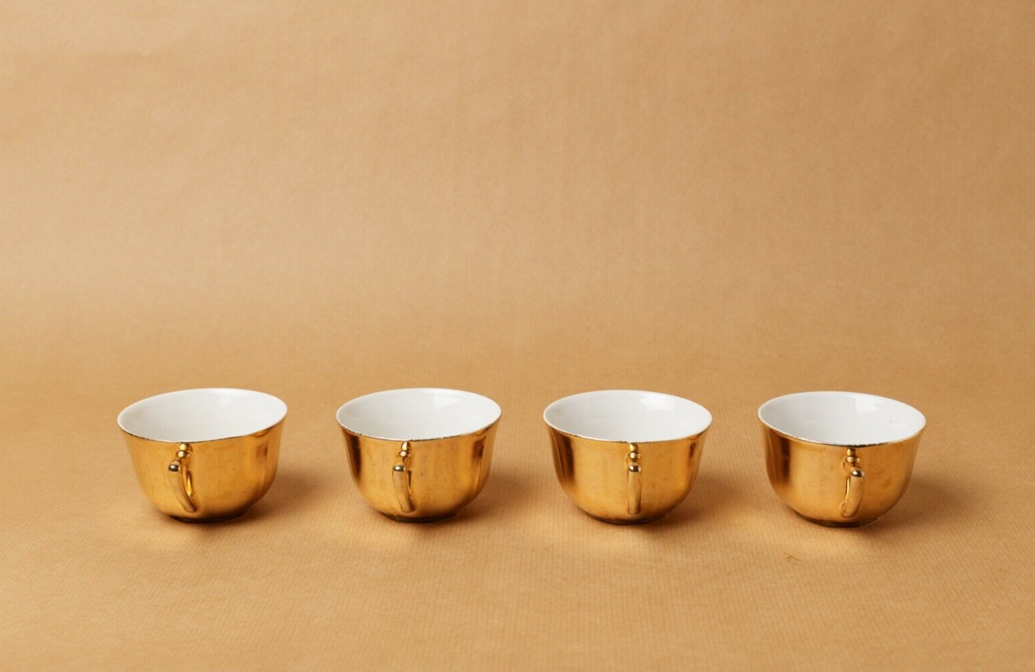 Lot 5 cups coffee porcelain gilded 1970 1980