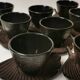Ensemble de 12 Tasses à Thé Asiatiques et Sous Tasses en fonte Émaillée