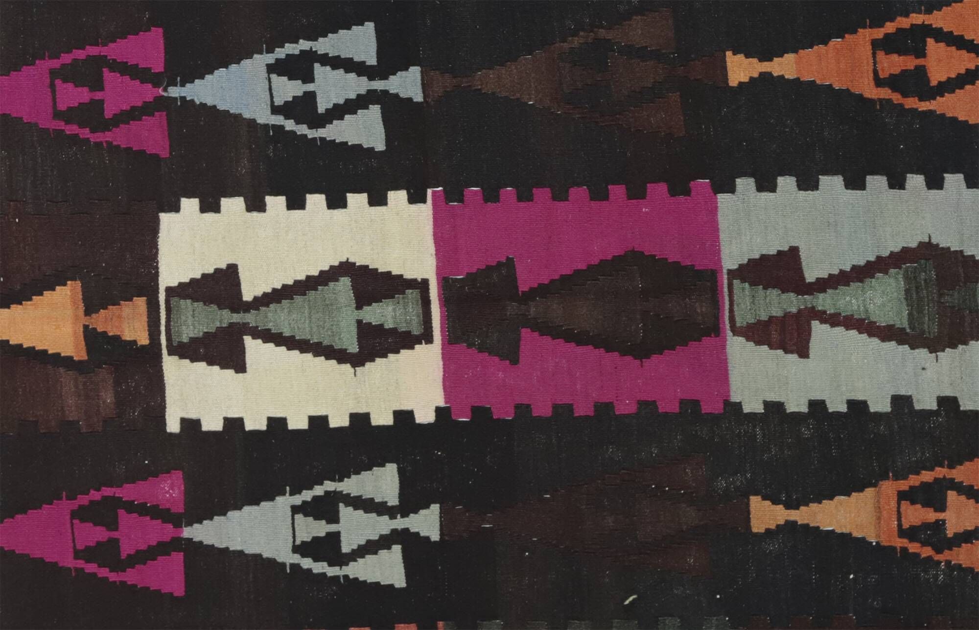 Kilim Oushak Vintage Geometric Graphic Multicoloured 250 x 180 cm