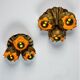 French floral bouquet three-light ceiling or wall light, gilt iron, 1940s