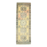 Tapis coureur vintage turc en laine et coton noué à la main des années 1970, 120x348.