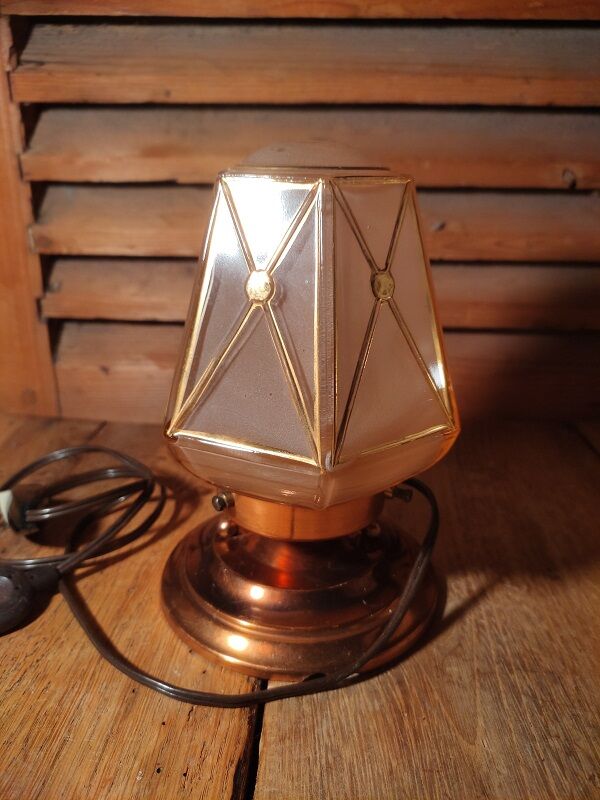 Art Deco lamp living room copper tulip glass pink edging gilded dp 1122109