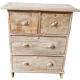 Commode 4 tiroirs en teck birman cérusé blanc
