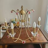 Vianden designer brass and crystal pendant light by Castro Lighting