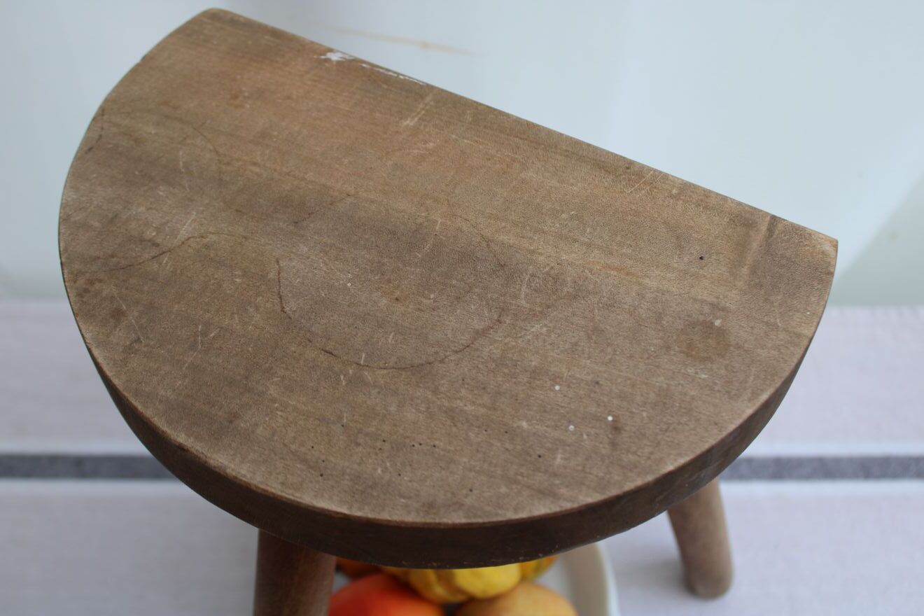 Wooden tripod stool