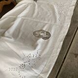 Embroidered cotton/linen sheet