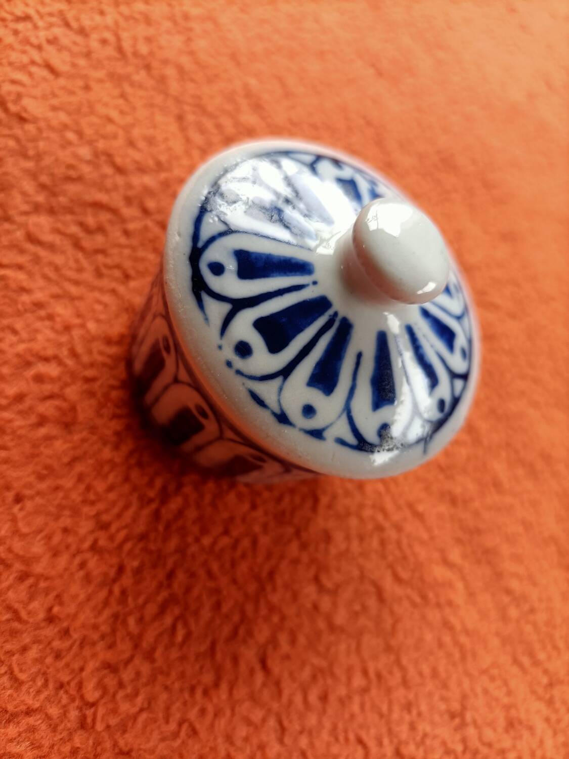 Small vintage blue ceramic box