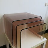 Plexi nesting tables by Michel Dumas