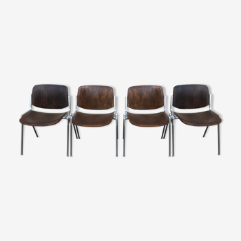 Suite of 4 chairs by Giancarlo Piretti for Castelli, Italy, circa 1960