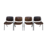Suite of 4 chairs by Giancarlo Piretti for Castelli, Italy, circa 1960