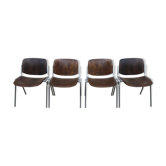 Suite of 4 chairs by Giancarlo Piretti for Castelli, Italy, circa 1960
