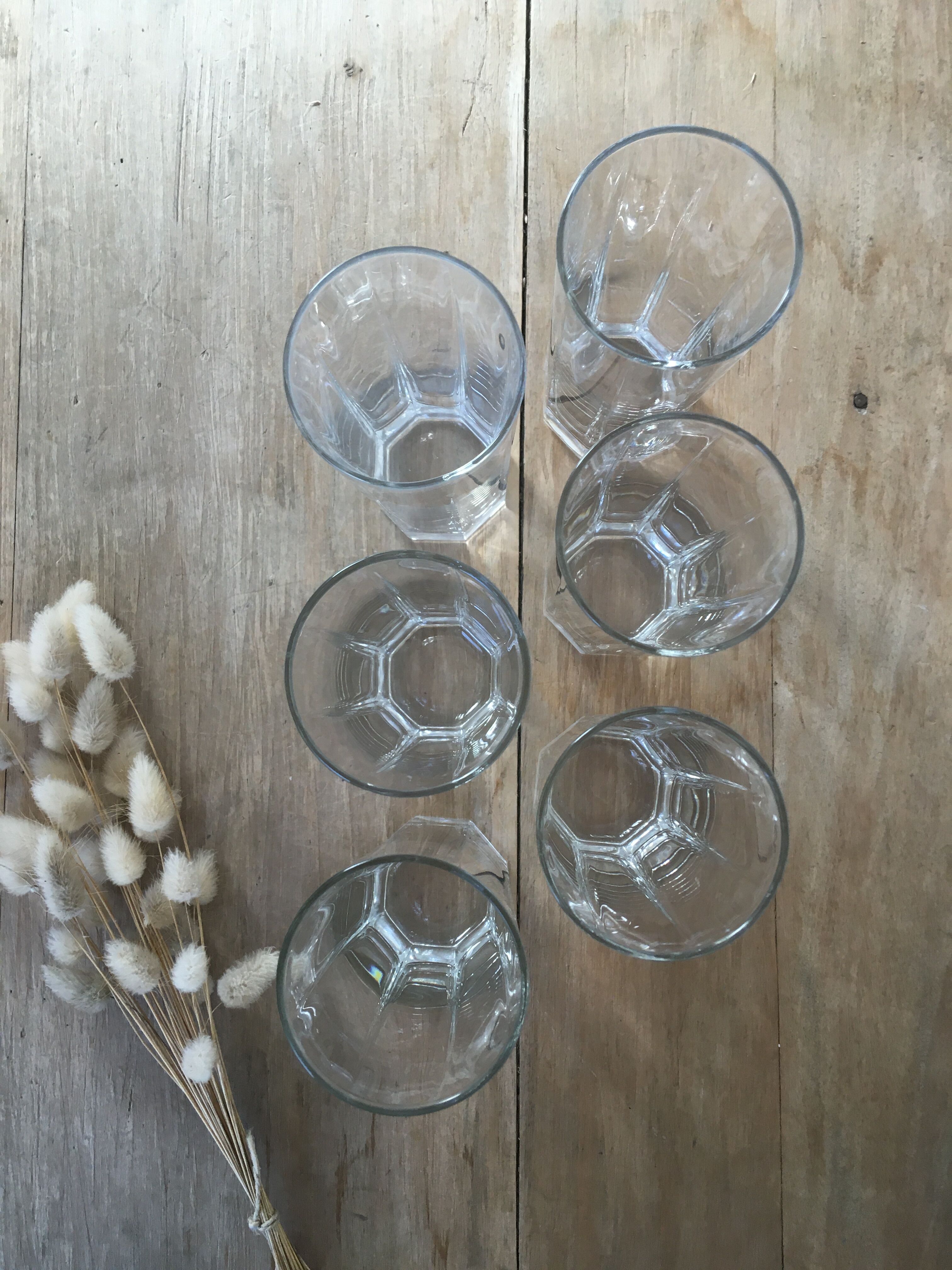 Water glasses / octagonal base juice