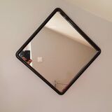 Square black plastic mirror