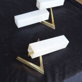Pair of home wall light Arlus Bronze and opaline