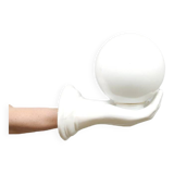 Vintage Dutch ceramic Magic hand lamp with Globe 'Delfts Wit'