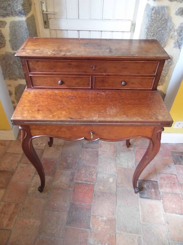 Bureau à gradin en acajou époque Louis-Philippe XIX ème siècle, bureau formant table à jeux