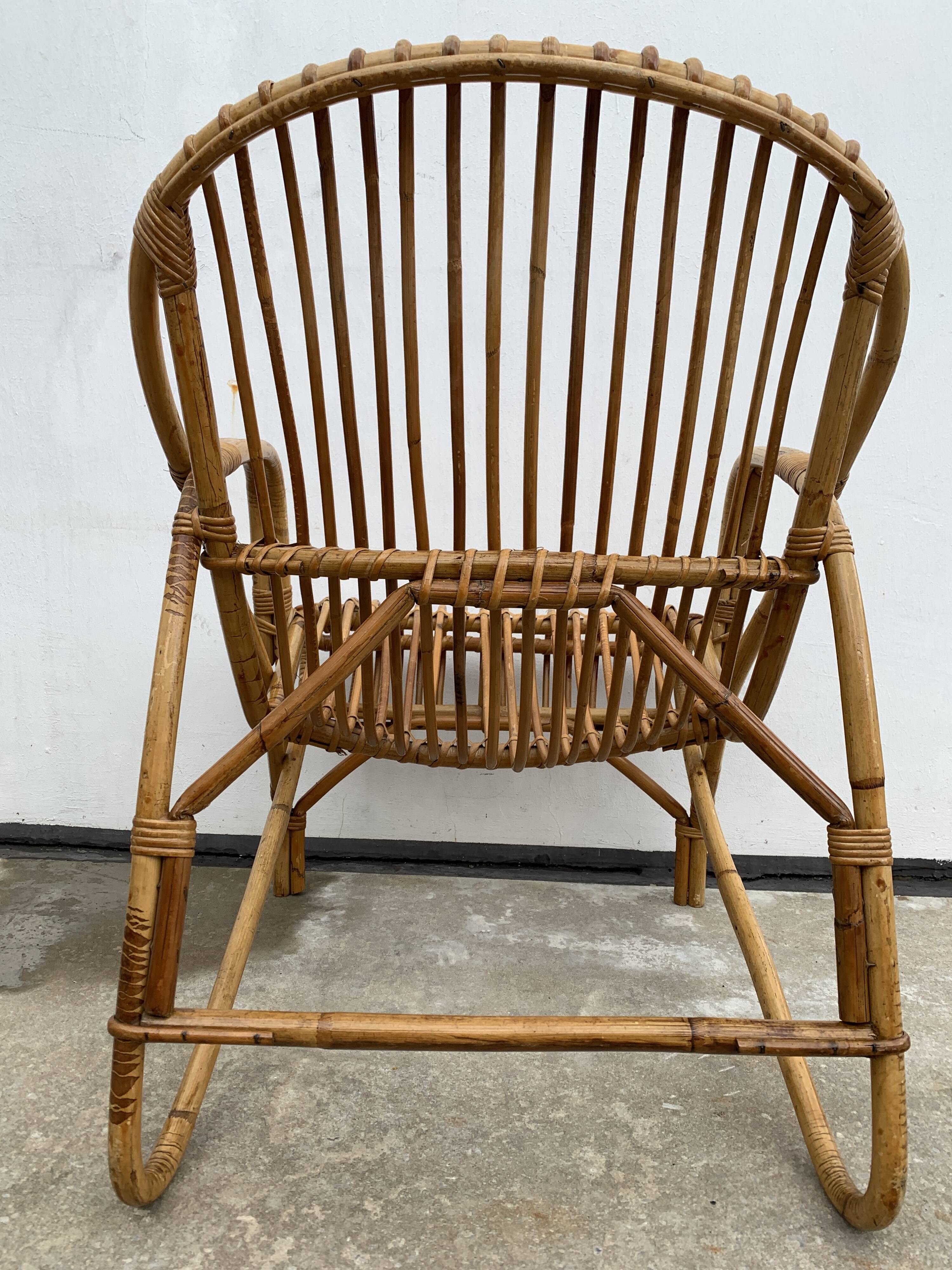 Fauteuil en rotin, 1960