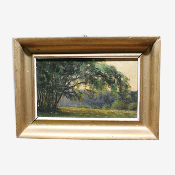 Tableau ancien foret et paysage