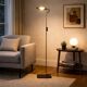 Vintage floor lamp in brass-plated metal, design, Italy, 1980s