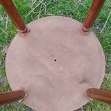 Antique hot water bottle table, Louis XVI style marble top