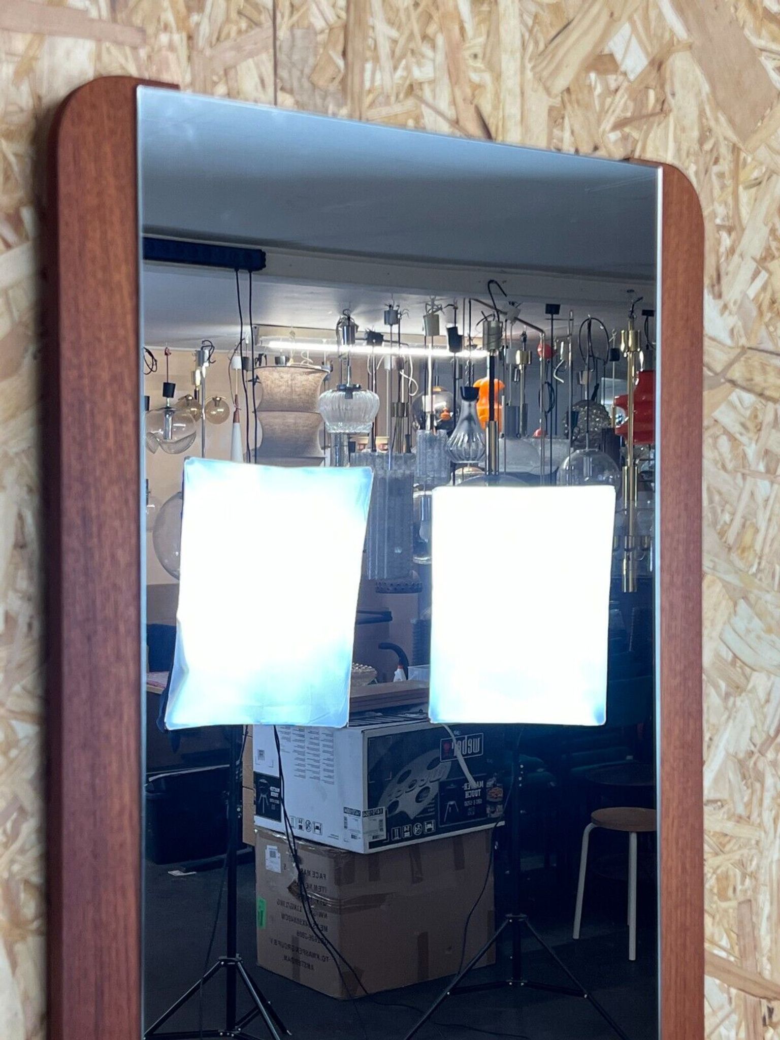 60s 70s teak mirror
