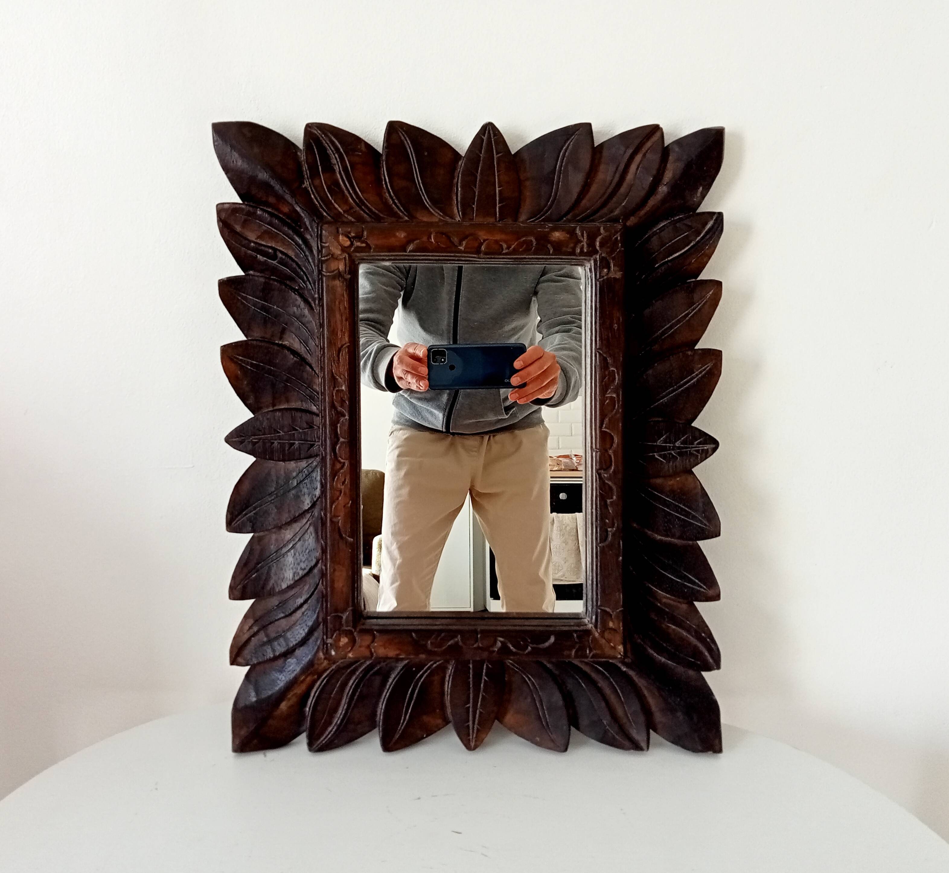 Antique mirror in carved wood