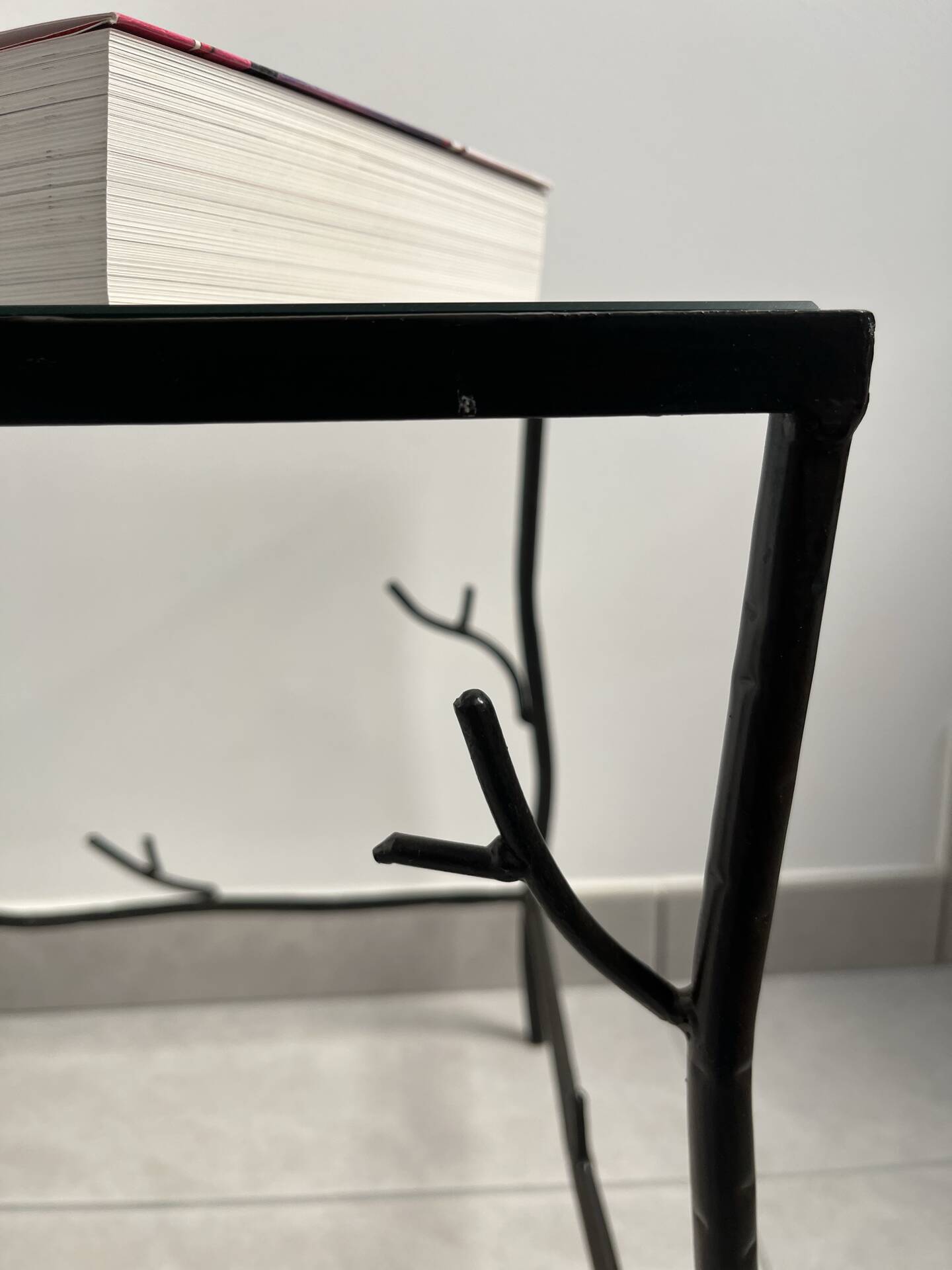 Wrought iron side table "branching"